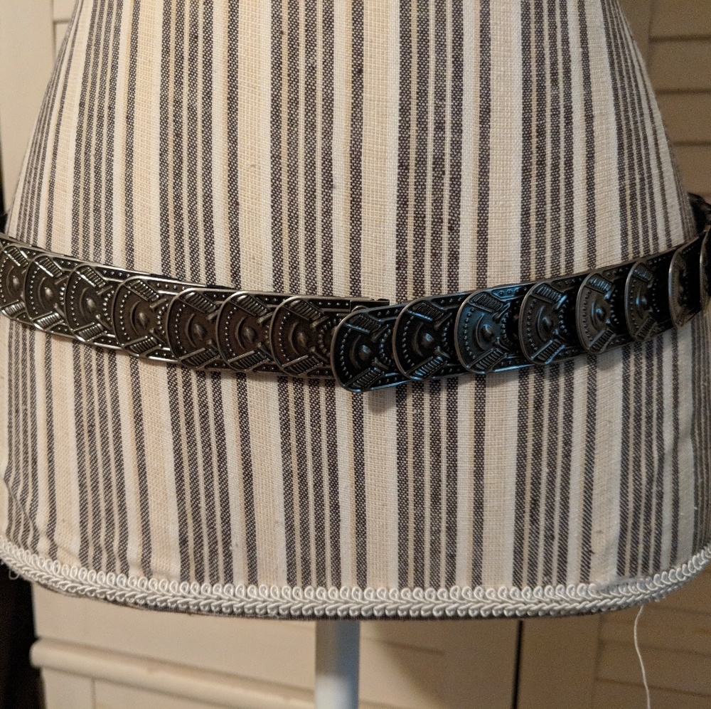 Silver metal belt